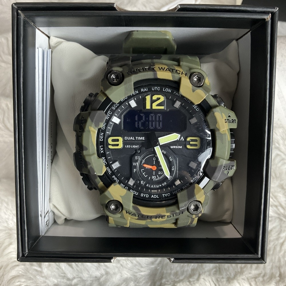 Activa X Invicta BlackOps Digital Mens Green Camouflage 56mm Watch New In Box - Picture 2 of 5